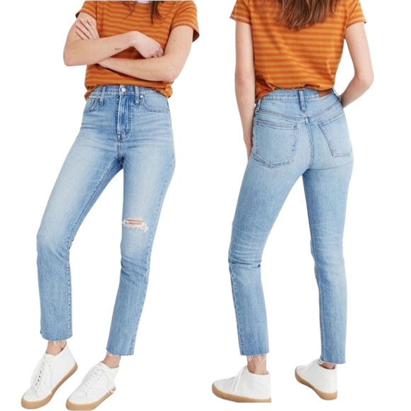 Madewell The Perfect Vintage Jean High-rise Distressed Light Wash Wmns 29 Casual - Picture 1 of 16